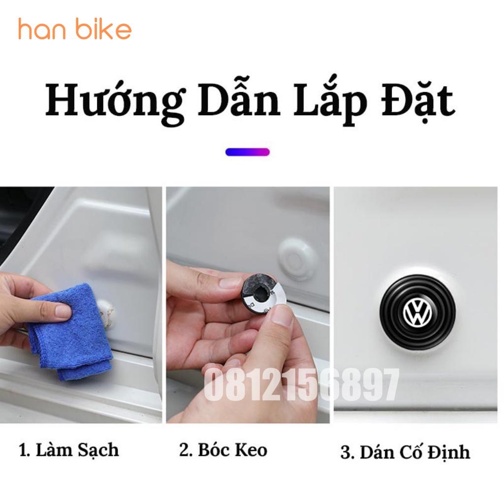 Nút dán giảm lực đóng bảo vệ cửa xe ô tô, miếng dán Silicon bảo vệ cửa ô tô có logo các hãng