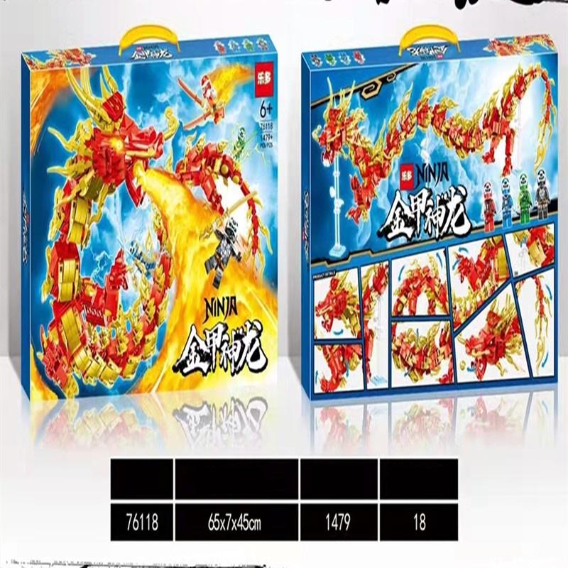 Đồ chơi Lắp Ráp Rồng Lửa NinjaGo, Ledou 76118 Phantom Flame Dragon, Xếp hình thông minh