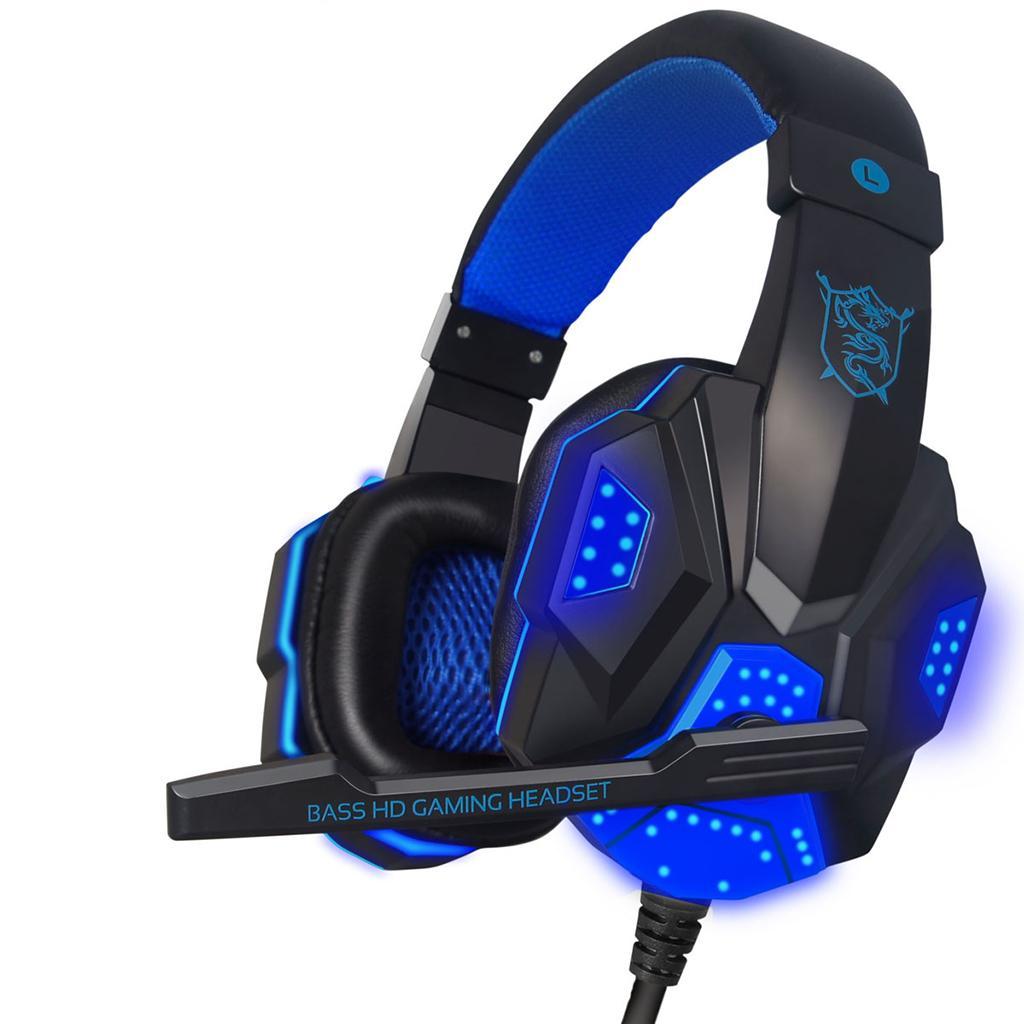 2Pcs Gaming Headset Stereo Computer Game Headphones with microphone LED Game