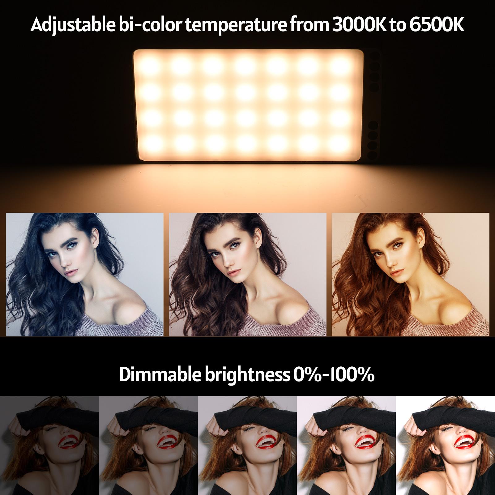 Đèn LED RGB đầy màu sắc nhỏ gọn Hai màu Nhiệt độ 3000K-6500K Độ sáng có thể thay đổi độ sáng 0% -100%