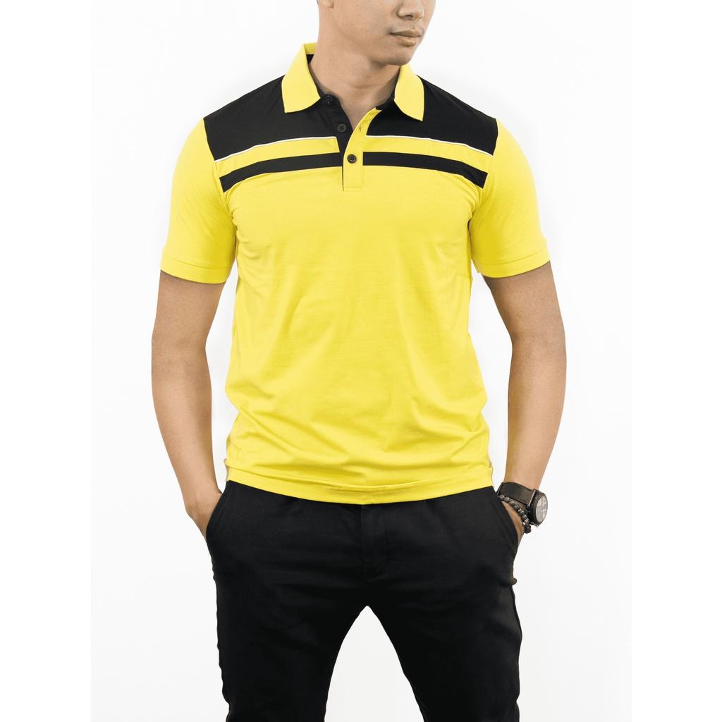 Áo Polo Vàng Phối Xanh Đen