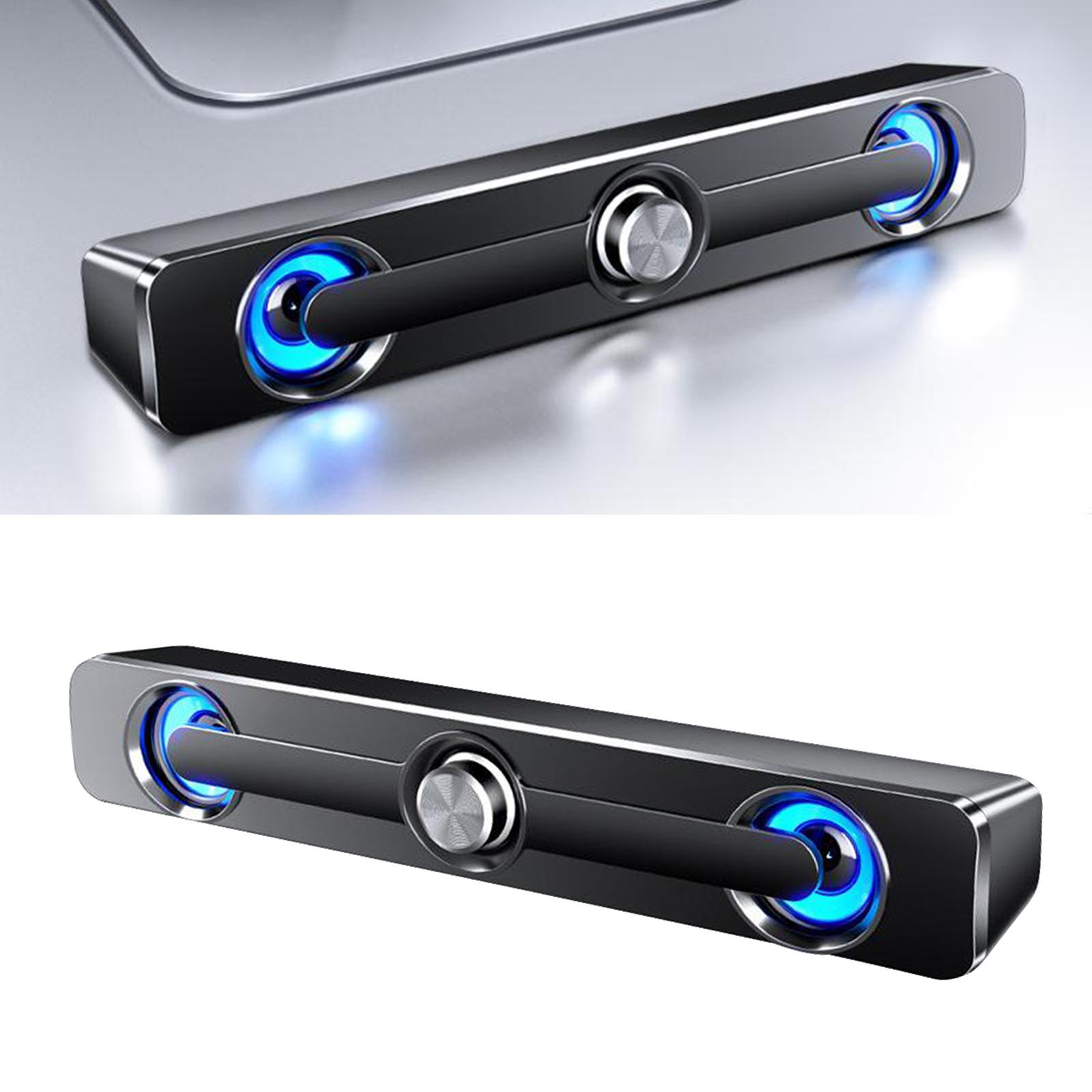 Computer Speakers, Wired Computer Sound Bar, Stereo USB Powered Mini Soundbar Speaker for PC Tablets Desktop Cellphone Laptop