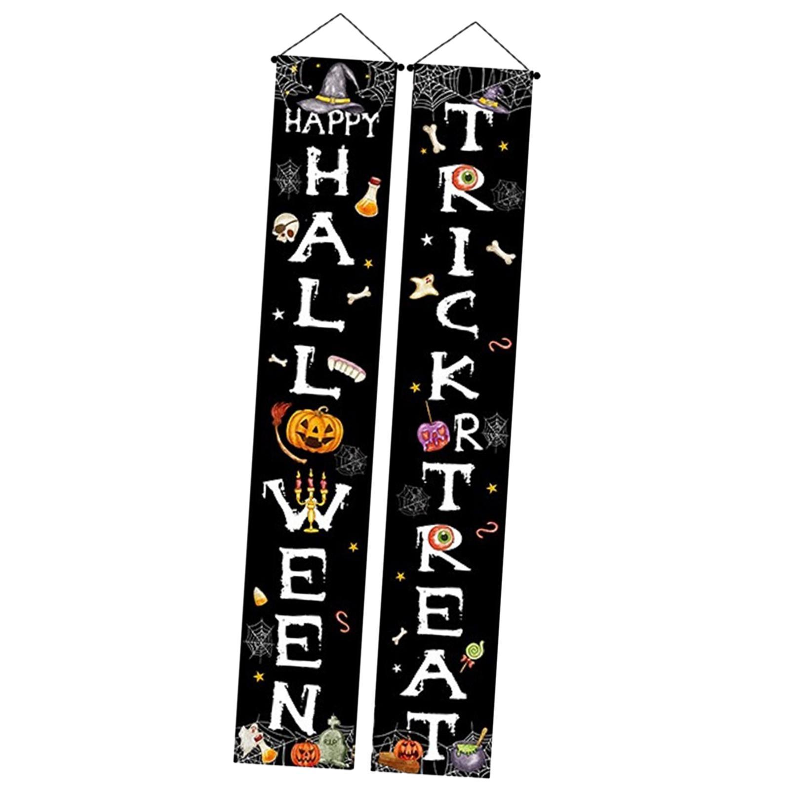 Halloween Banner Hanging Door Decorative Indoor Flag Halloween Decor for Festival Themed Party Haunted House Front Decor