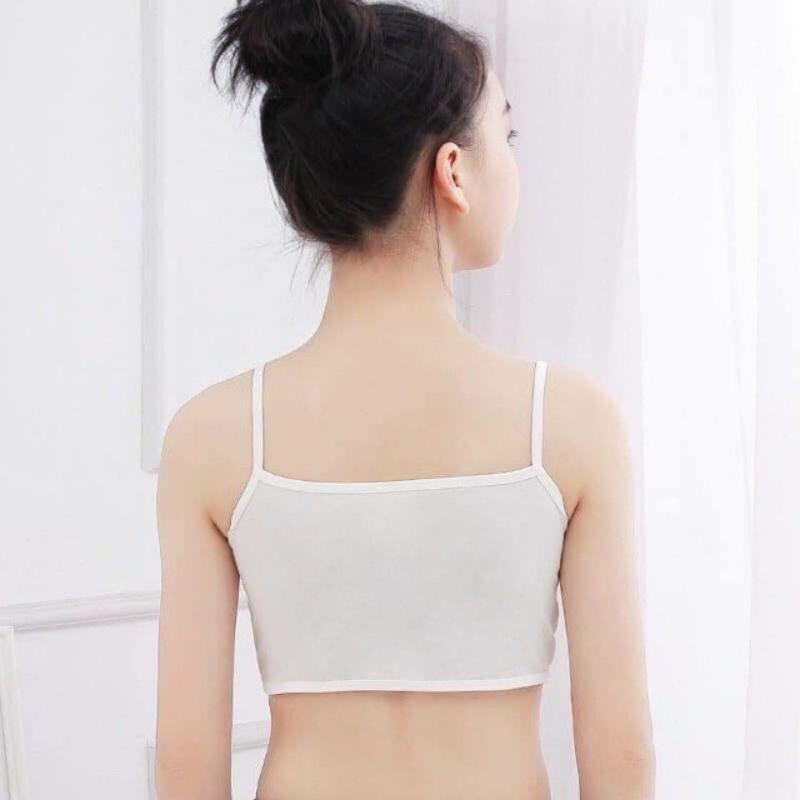 Hình thật áo lá học sinh áo lót học sinh không mút chất liệu cotton cao cấp vải 2 lớp loại đẹp