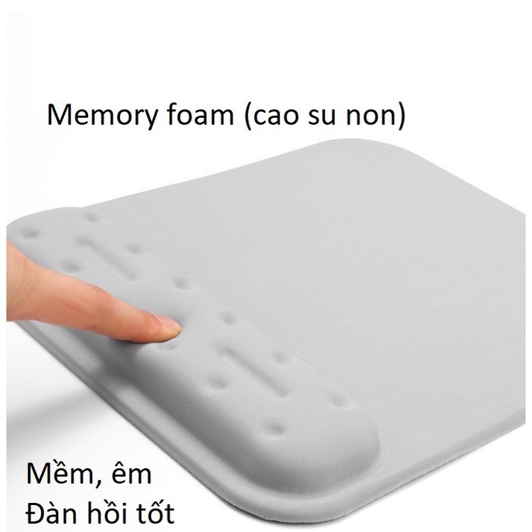 Bàn di chuột kiêm đệm đỡ cổ tay di chuột bằng cao su non, lót chuột máy tính mouse pad 