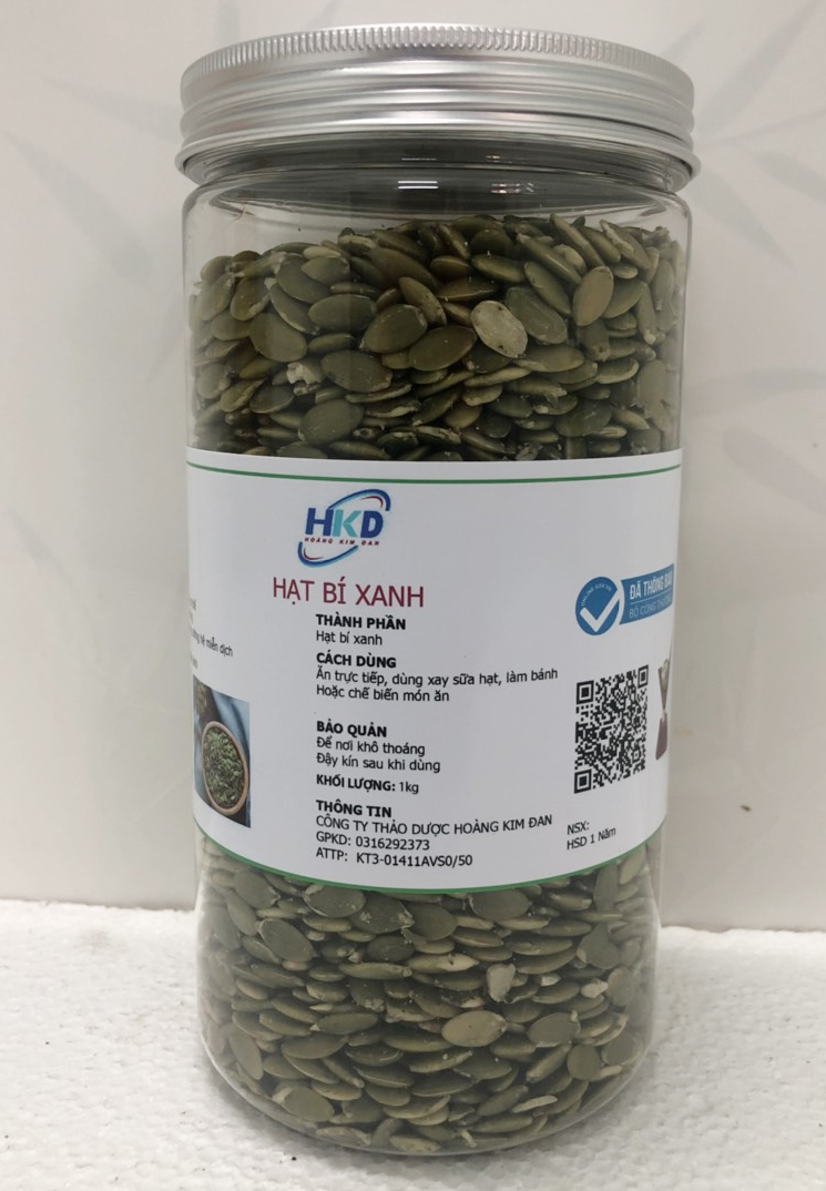 Hạt bí xanh tách vỏ - Nguyên liệu làm bánh hoặc ăn ngay đều ngon (Hủ 500gr)