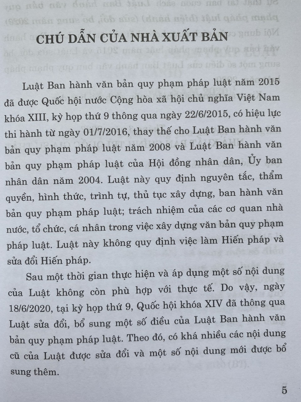 Luật Ban Hành Văn Bản Quy Phạm Pháp Luật ( hiện hành ) ( sửa đổi, bổ sung năm 2020 )