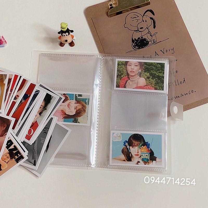 Sổ đựng ảnh có nút cài 240 ô, sổ đựng lomo card 6x9cm bìa trong suốt