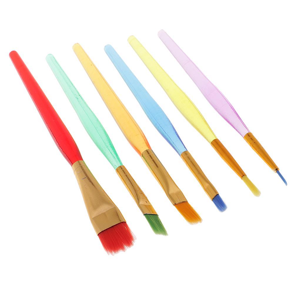 6 X Multi-Colored Artist Drawing Brush Kit For Watercolor Oil Painting