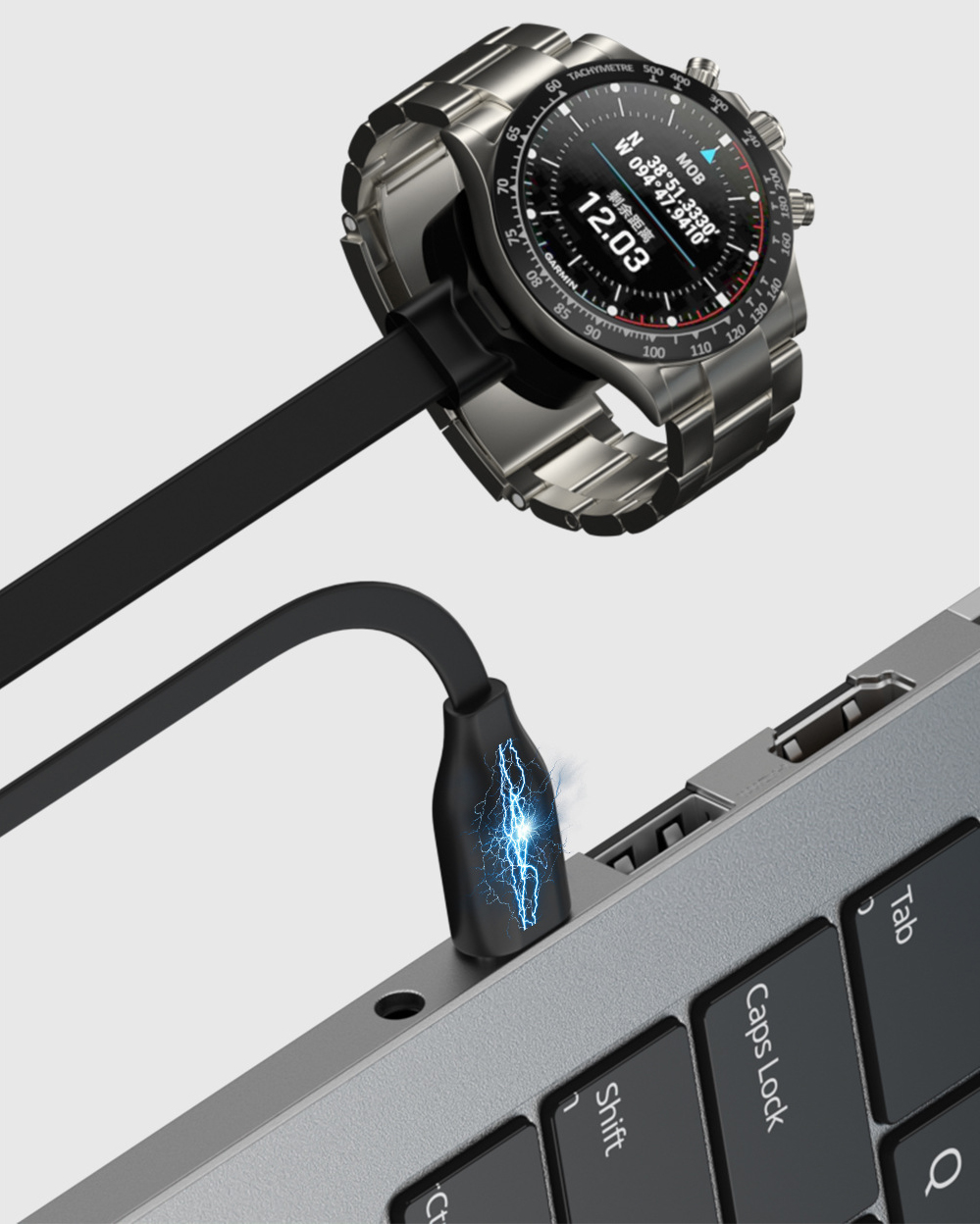 Cáp Sạc USB C cho Đồng Hồ Garmin MARQ 2 Adventurer / Athlete / Aviator / Captain / Golfer - Hàng Chính Hãng