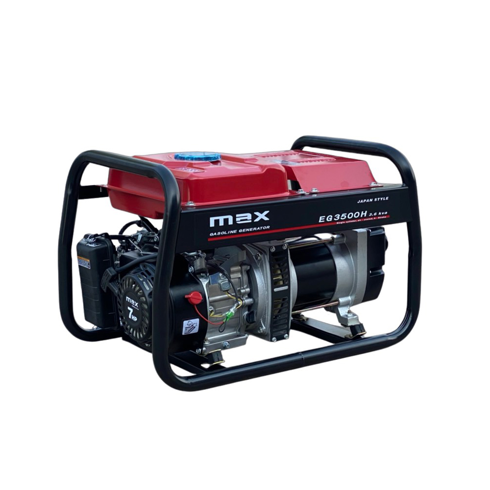 Máy phát điện ABG Max EG3500H - Máy Phát Điện Chạy Xăng Công Suất 3.6Kw Bình Nhiên Liệu Lớn Mức Độ Tiêu Thụ Nhiên Liệu Thấp Tiết Kiệm Điện An Toàn Với Môi Trường Có Thể Khởi Động Bằng Cách Gật Nổ Hoặc Đề 