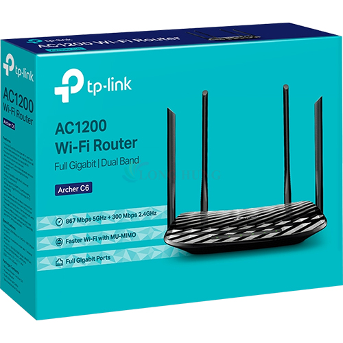 Thiết bị định tuyến mạng không dây TP-Link Router Full Gigabit MU-MIMO AC1200 Acher C6 - Hàng chính hãng