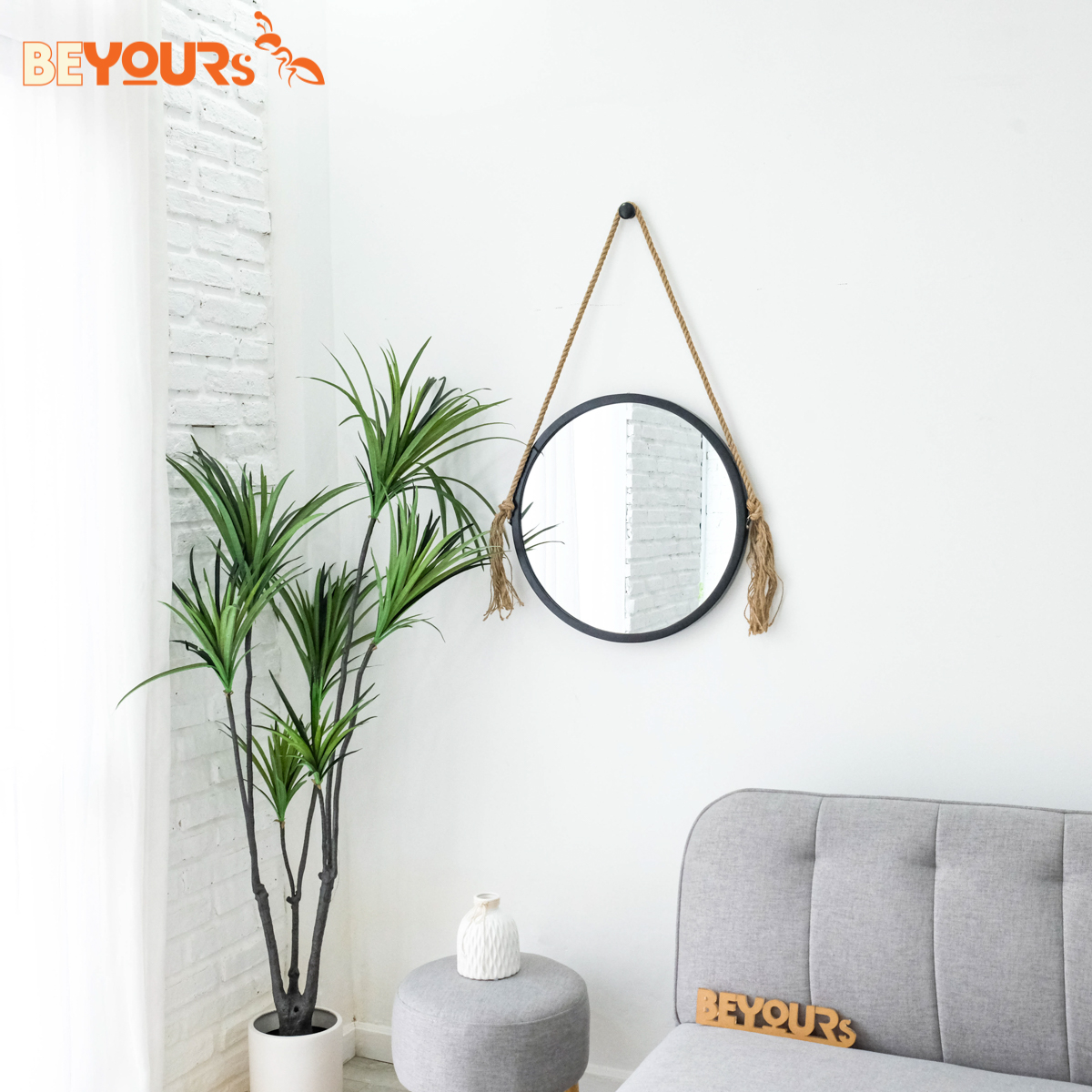 Gương Tròn Soi Treo Tường BEYOURs Khung Gỗ Decor - Mia-Circle-Mirror Trang Điểm - Nội Thất Phòng Khách, Phòng Ngủ