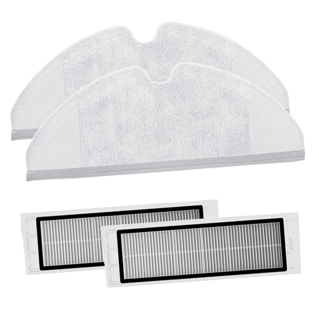 2pcs Mopping Pad + 2pcs HEPA Filter for  Robot Vacuum Cleaner