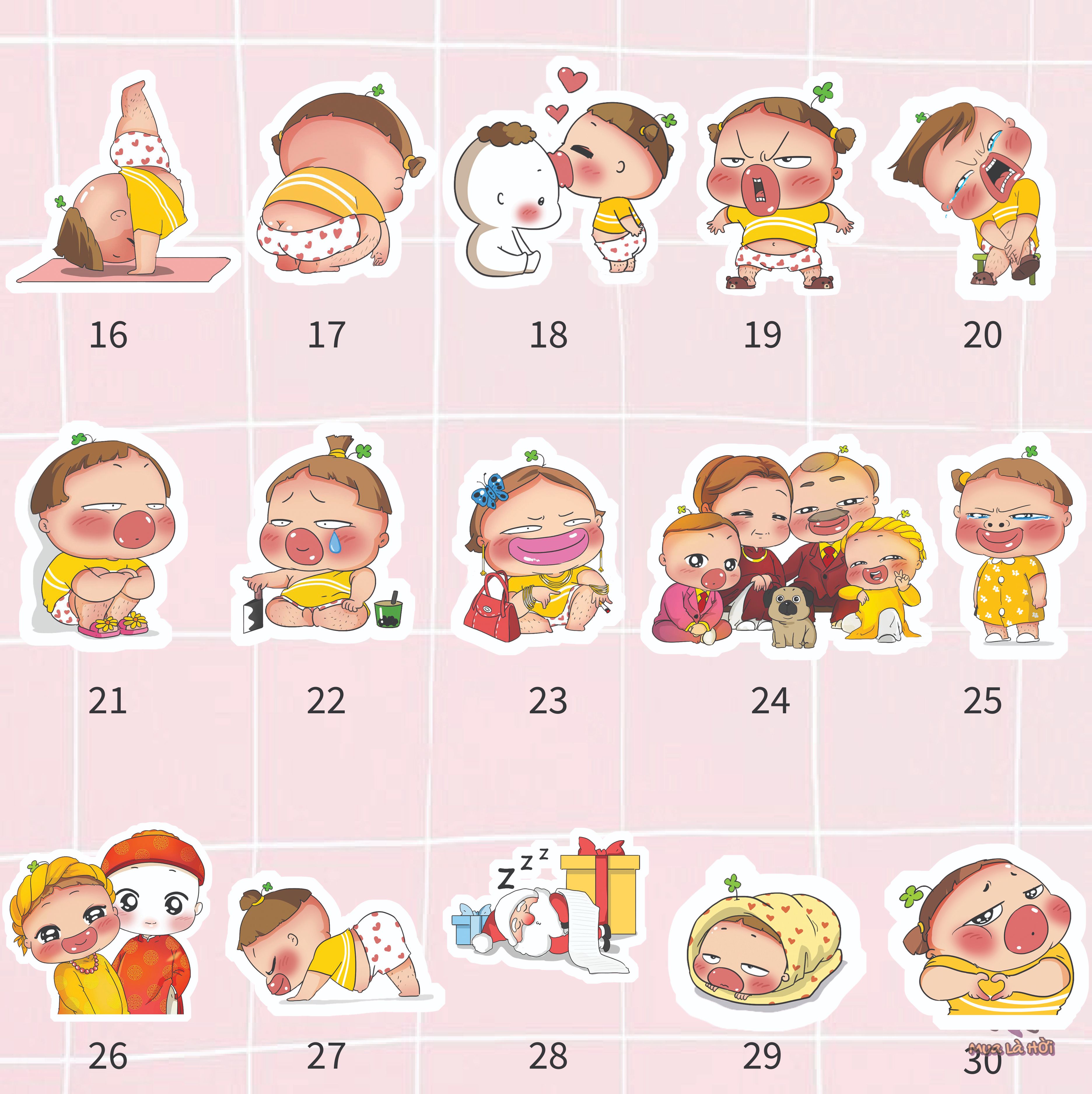 Miếng dán Stickers chủ đề Quỳnh Aka