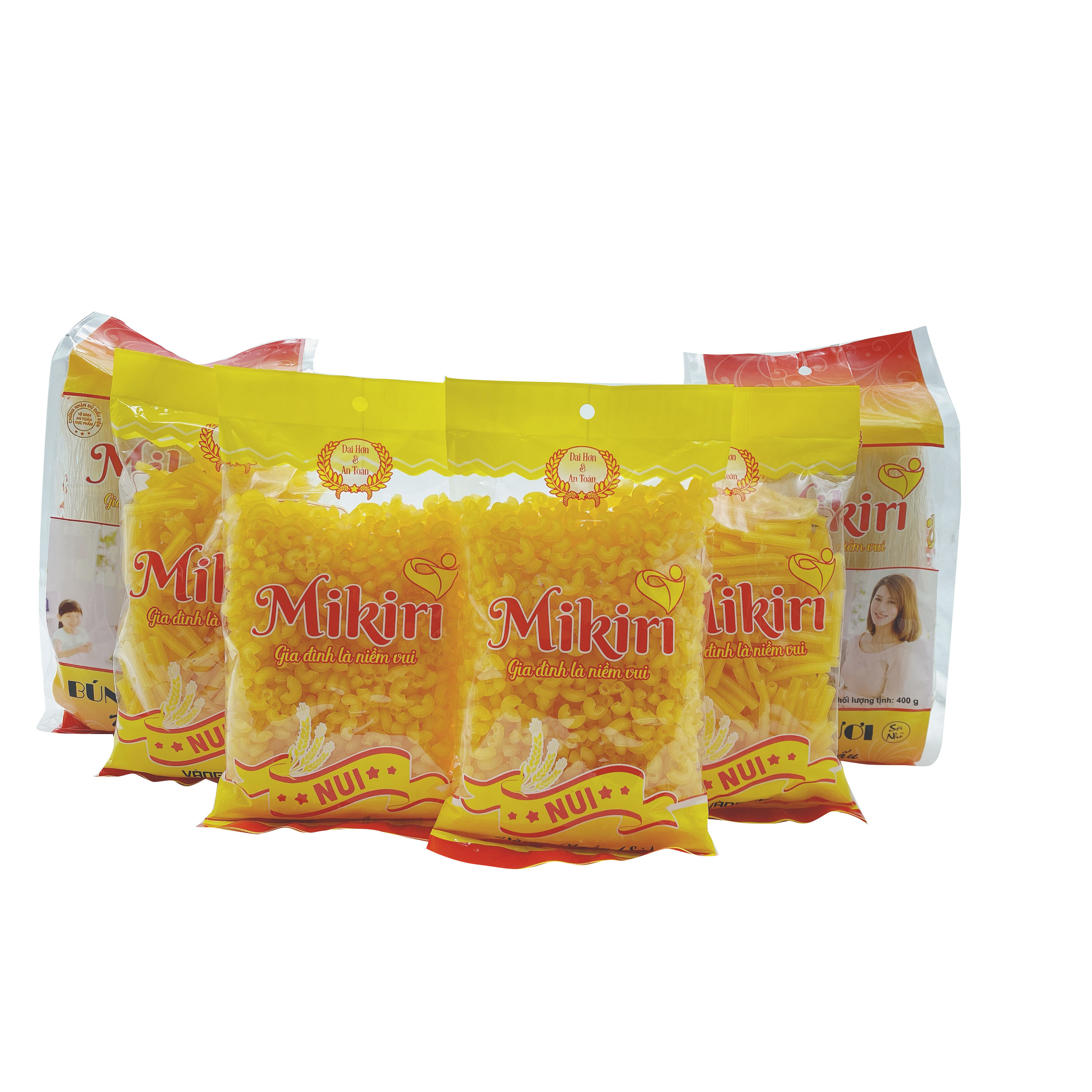 Combo 6 nui - bún (2 nui dài vàng, 2 nui ngắn vàng, 2 bún sợi nhỏ )