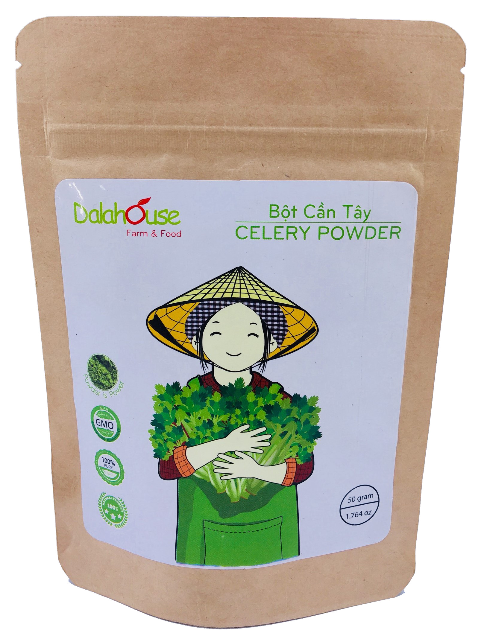 Combo 2 Gói Bột CẦN TÂY Nguyên Chất Sấy Lạnh Dalahouse (50g x 2) - Da Sáng - Dáng Thon - Detox