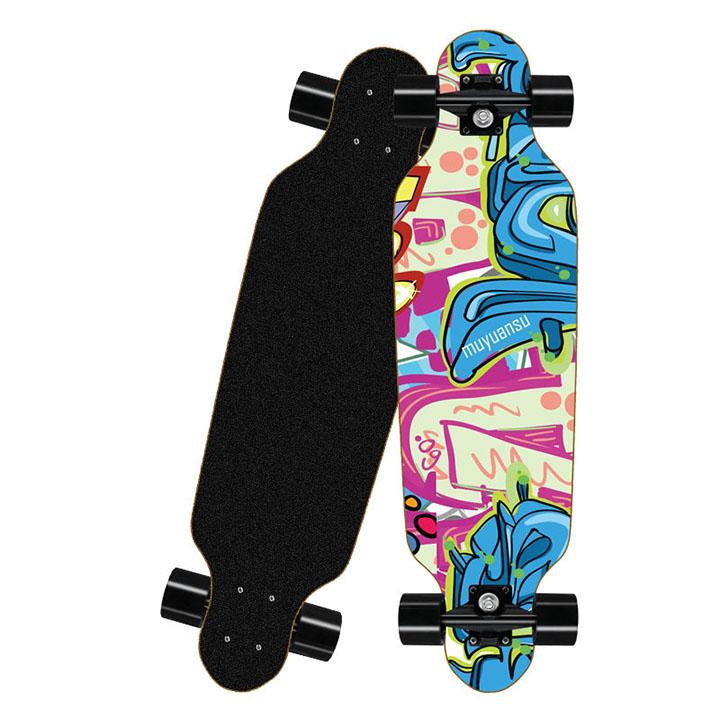 Ván Trượt Longboard Mặt Nhám Cao Cấp, Gỗ Ép 7 Lớp, Bánh Cao Su PU (Giao Màu Ngẫu Nhiên)