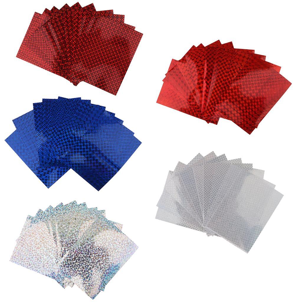 10pcs Holographic Adhesive Film Flash Fishing Lure Tape Lure Baits Scales Skin Stickers