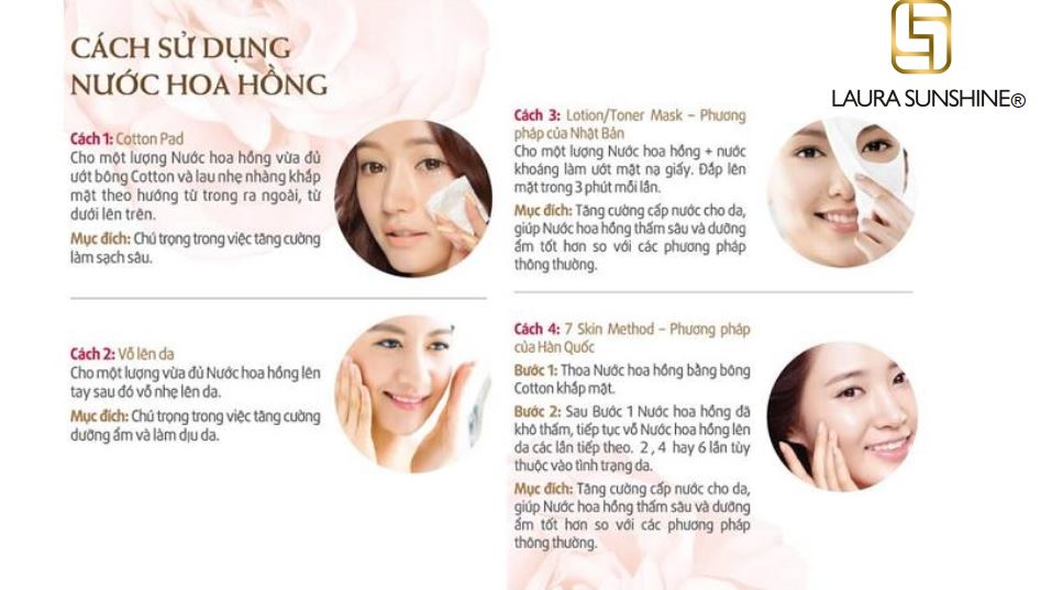 Nước hoa hồng cân bằng Da Hàn Quốc Laura Sunshine Nhật Kim Anh Rose Toner 120ml