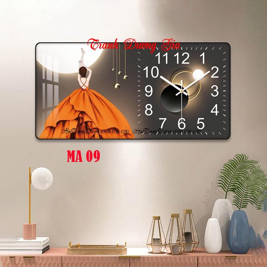 Tranh Đồng Hồ Treo Tường tráng gương ️Mẫu HOT️ Đồng Hồ Pha Lê Trang Trí Decor Nhà Cửa Phòng Khách kim trôi size 40x80