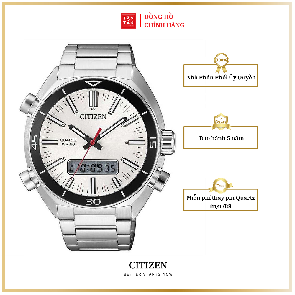 Đồng hồ Nam Citizen Quartz JM5460-51A 45mm