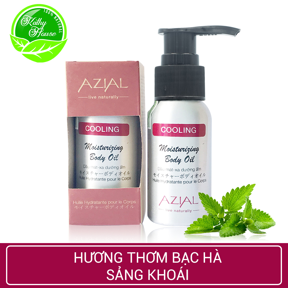 Tinh dầu Massage Body AZIAL Cooling Moisturizing Body Oil, dưỡng ẩm, giảm đau cơ nhức mỏi, chai 50ml