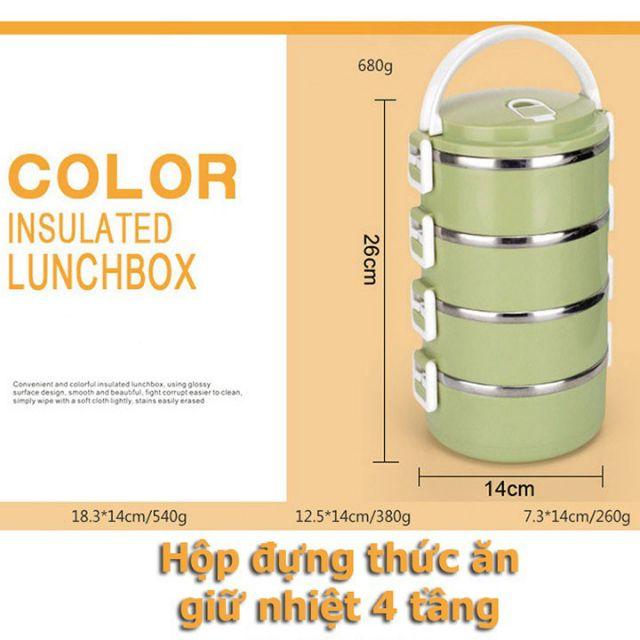 Cặp Lồng Inox Giữ Nhiệt Bốn Tầng Cao Cấp