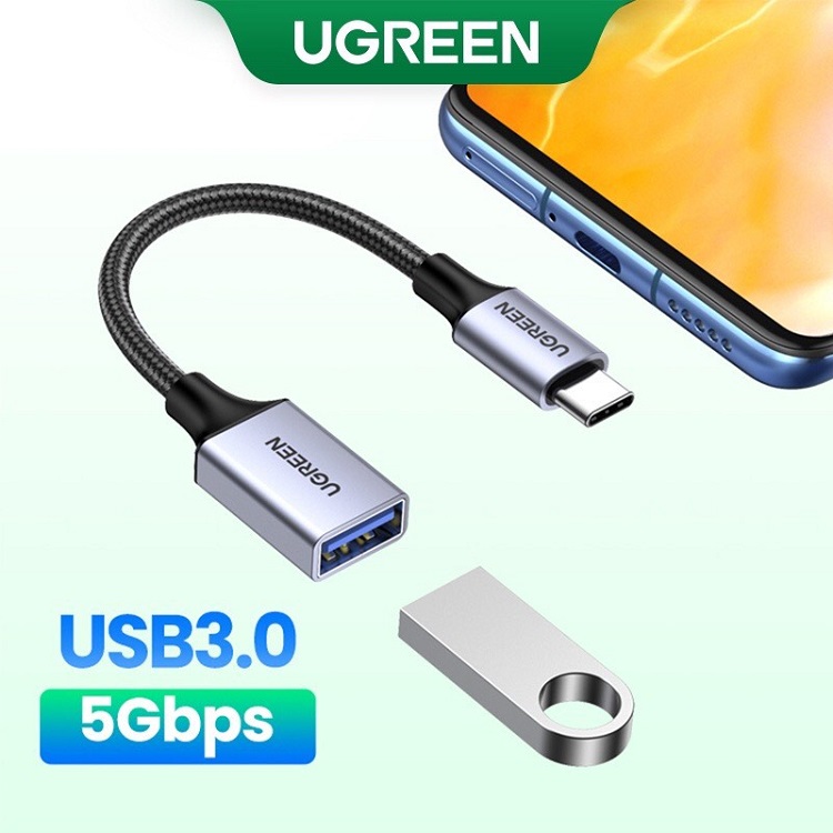 Dây cáp chuyển đổi Ugreen US378 đầu cắm USB C sang USB 3.0 OTG tiện dụng hàng chính hãng