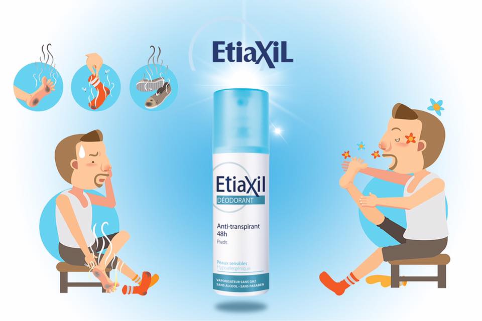 Xịt Khử Mùi Chân ETIAXIL Déodorant Anti-Transpirant 48h Pieds + Tặng 1 Móc Khóa Nhựa 2 Mặt