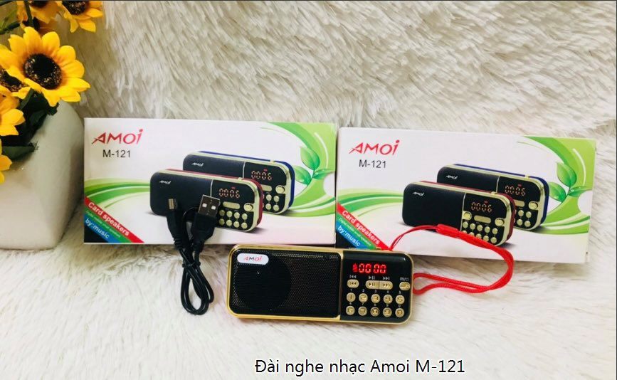 Đài FM nghe nhạc cắm được USB, thẻ nhớ Loa cho người già dễ sử dụng AMOI M-121 - Hàng Nhập Khẩu