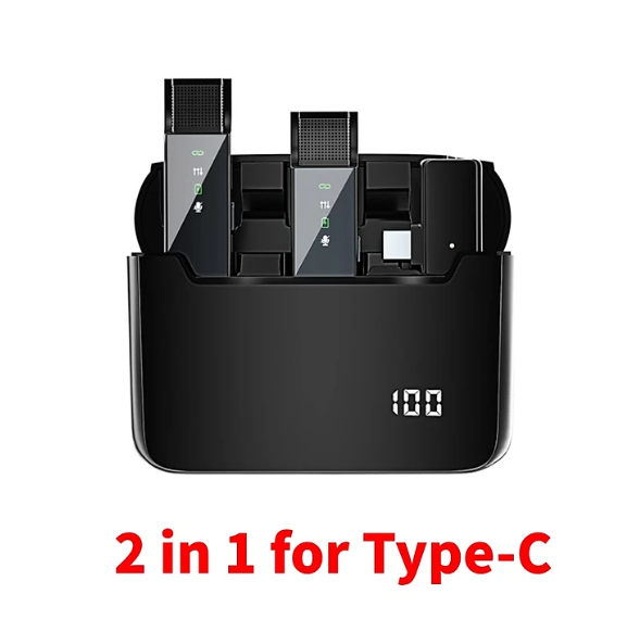 Bộ 2 Micro Cài Áo Nhỏ Gọn Không Dây Dual Lavalier DSP Tech 80M Khử Ồn