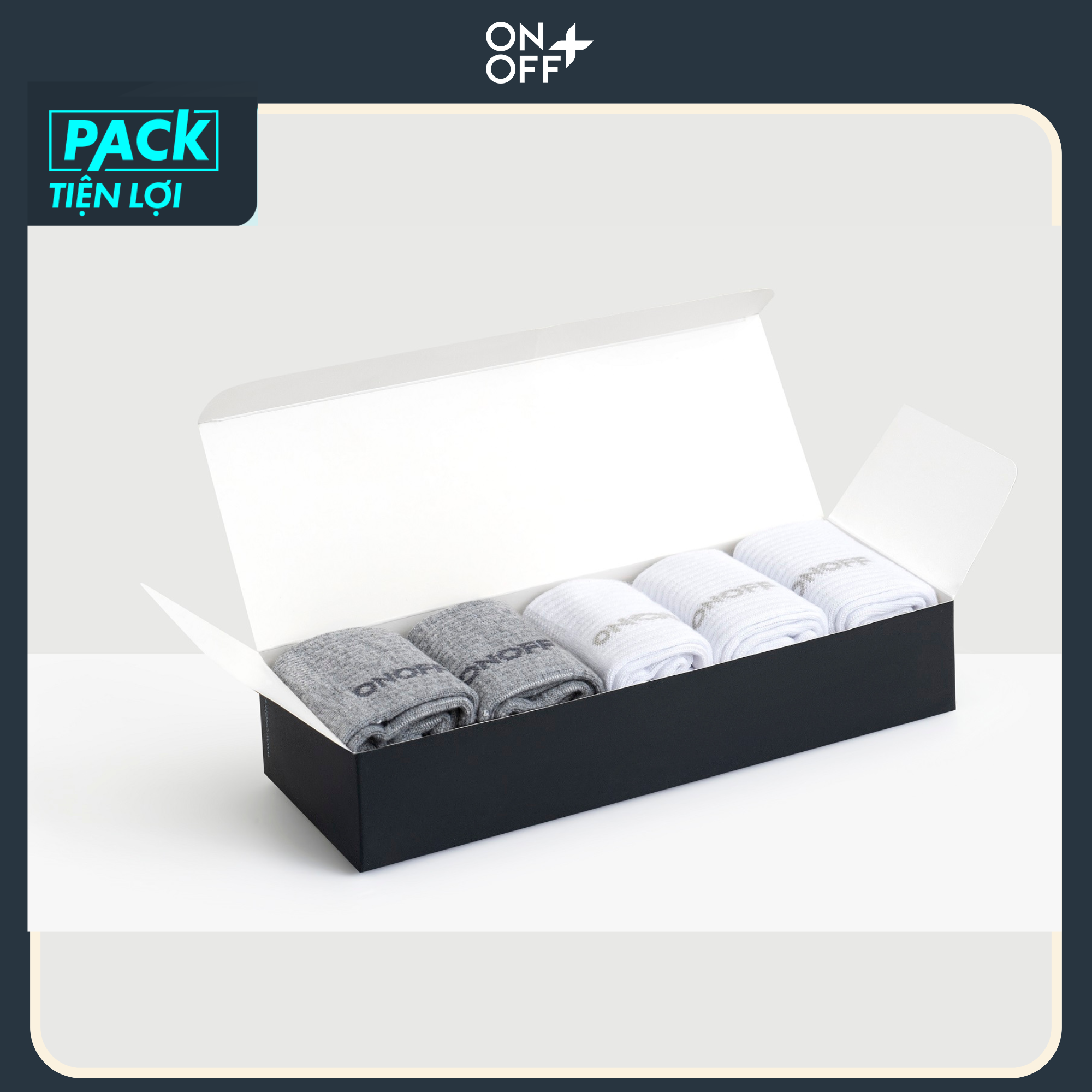 [Combo 10] Hộp tất nam cotton cổ cao ONOFF kháng khuẩn khử mùi thoáng khí 18AR24A211-18AR24A223