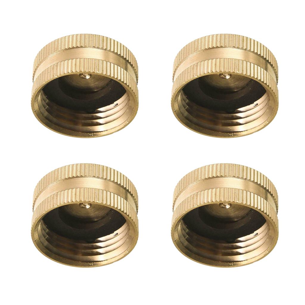 4pcs 3/4" Hose Female End Brass Spigot Caps with Flag Clips Anti-Wind