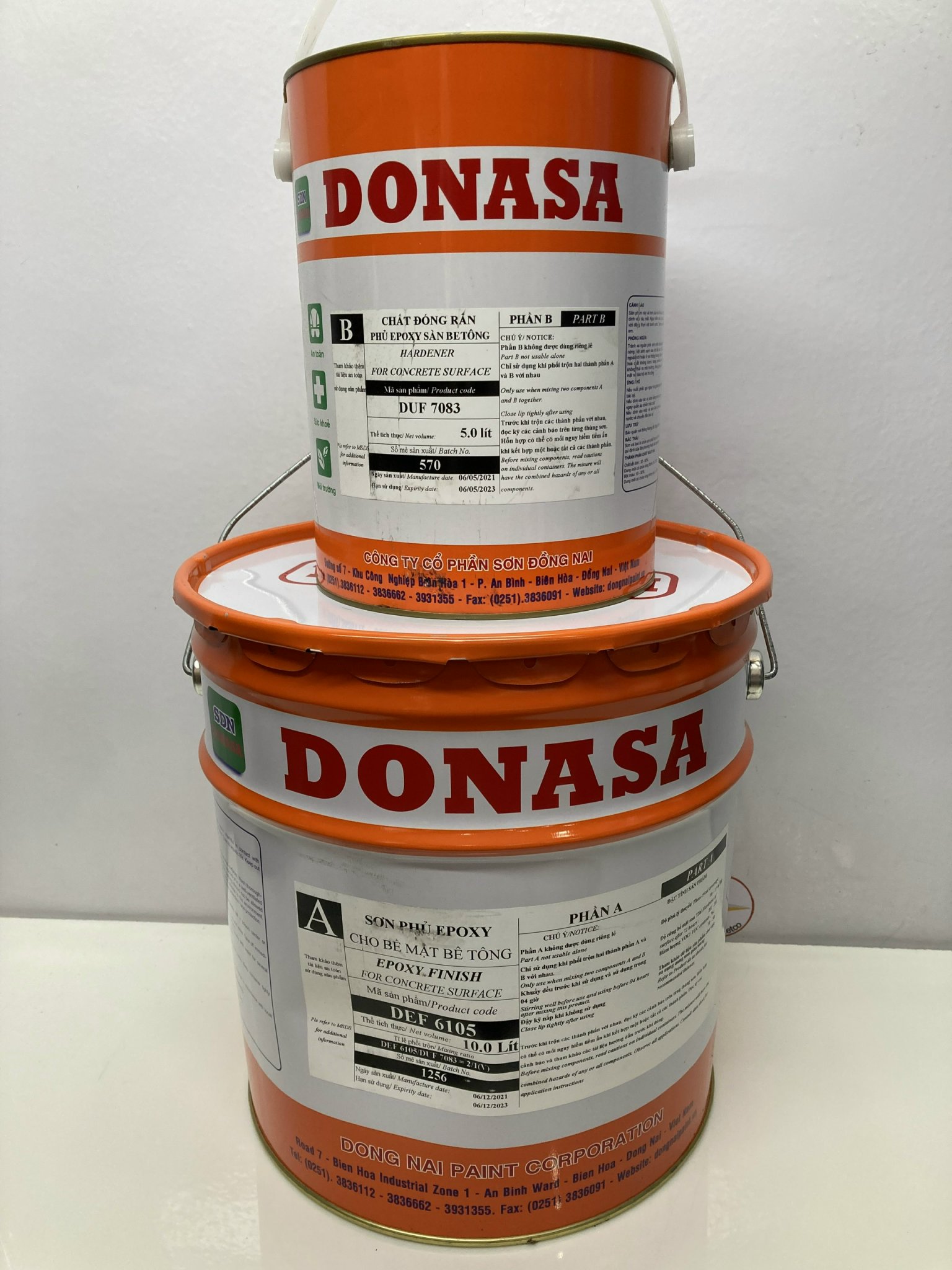 Sơn sàn bê tông Donasa /Floor coating Paint màu vàng DEF 6105 15L