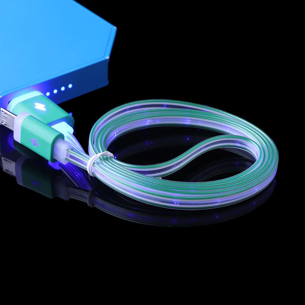 ☆YOLA☆ Glow Charger Cable Colorful Data Sync Micro USB New Charging Smart Phone Android LED Visible Light/Multicolor