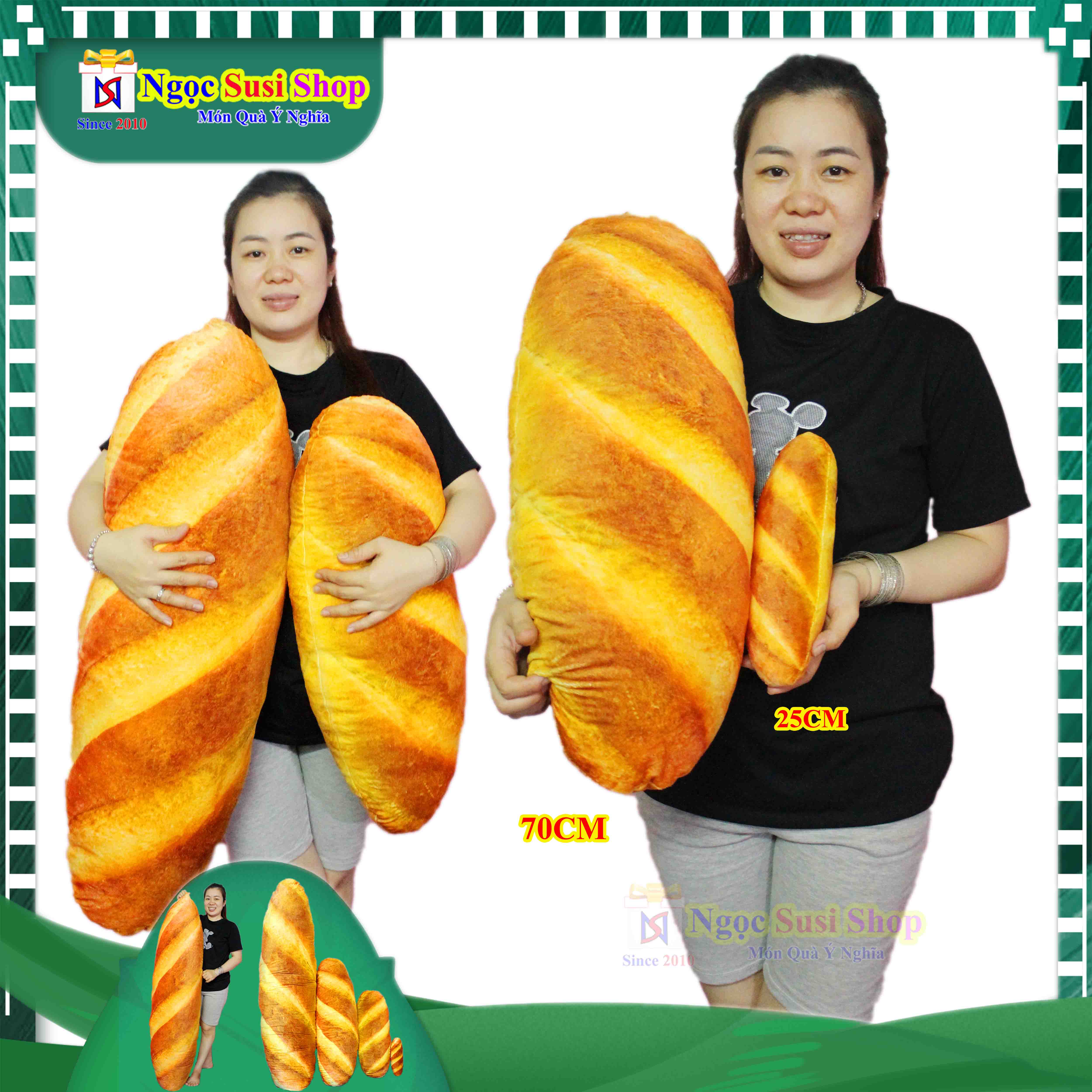 BÁNH MÌ 3D NHỒI BÔNG SIÊU TO KHỔNG LỒ SIÊU MỀM MỊN