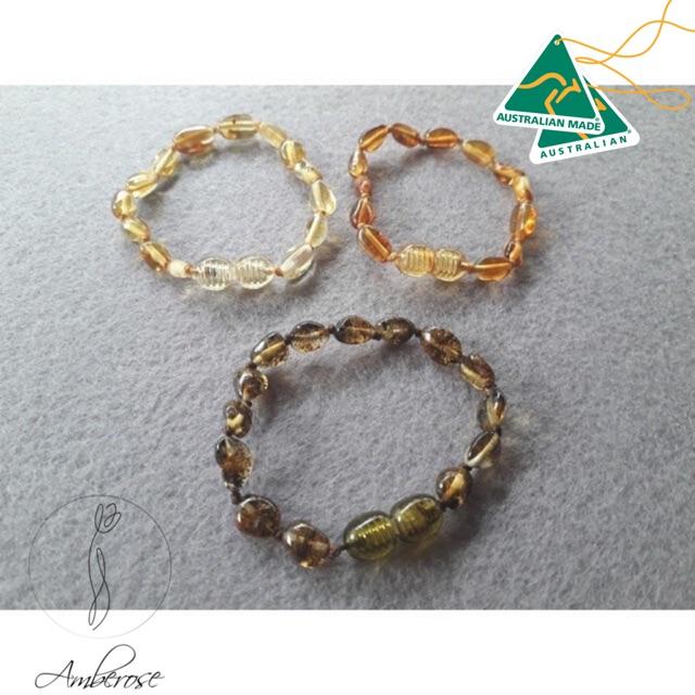 Vòng tay Amber Úc size 14-16 cm