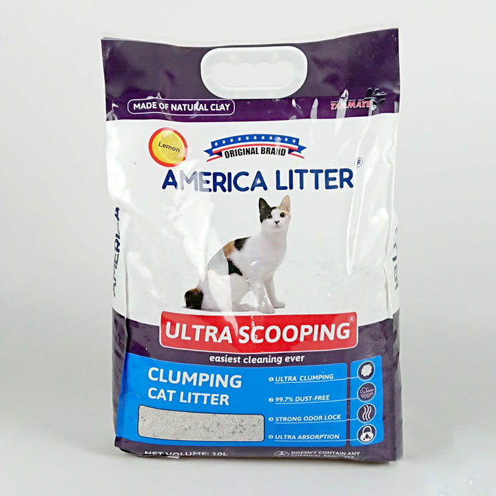 Cát Vệ Sinh Cho Mèo America Litter 10L siêu vón siêu hút mùi
