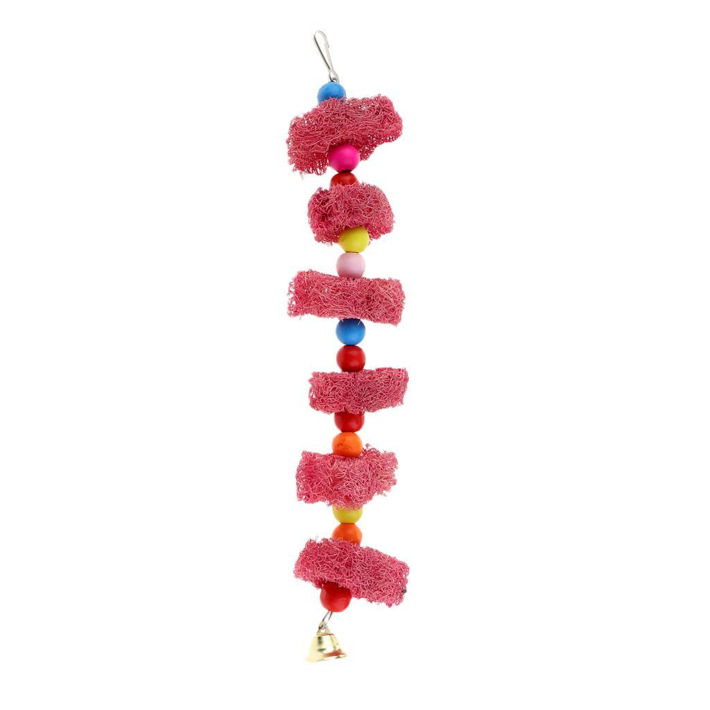 Pet Bird Cage Swing Perches Stand Platform Chew Climb Bell Toy