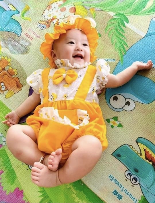 Body Túi Vàng Bé Gái Sơ Sinh Đến 12kg Chất Lụa Ướt Mềm Mát