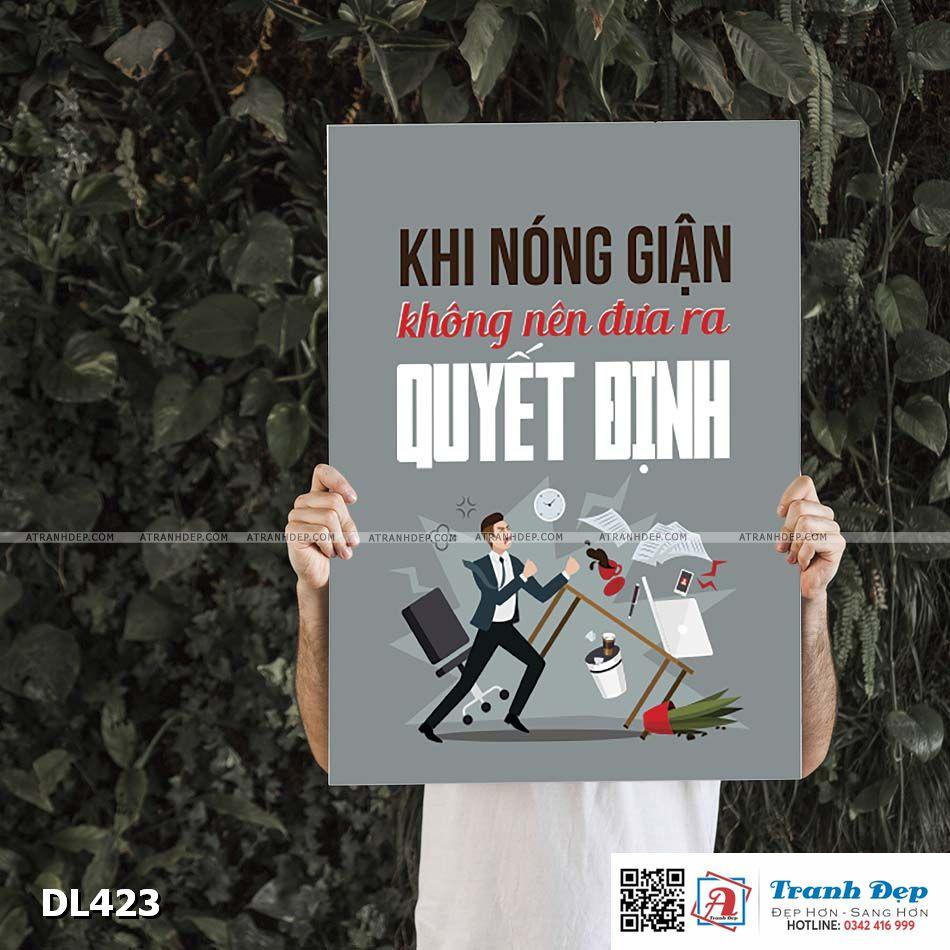 Tranh động lực trang trí phòng làm việc - Khi nóng giận không nên đưa ra quyết định - DL423