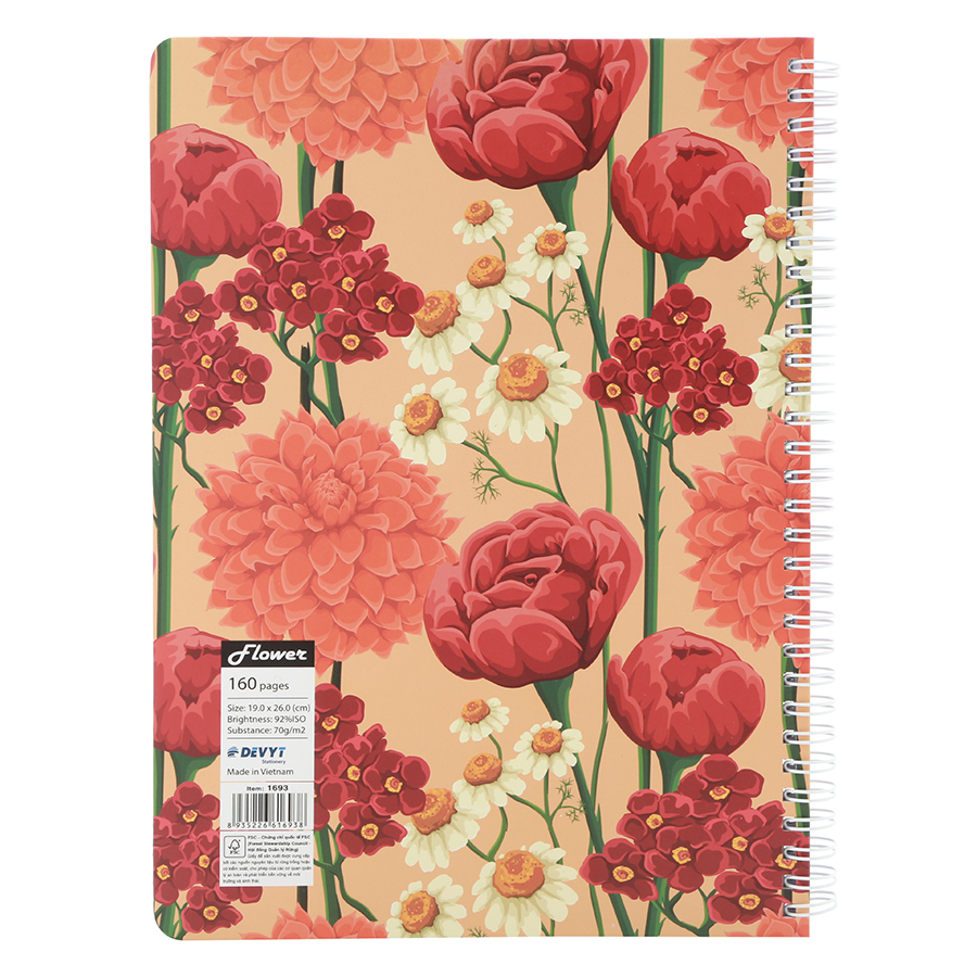 Sổ Lò Xo Hình Hoa Devyt - D1693 - 160 Trang