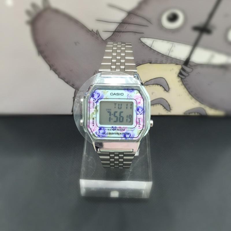 Đồng Hồ Casio Nữ Đồng Hồ Casio Chính Hãng Casio Vintage Huyền Thoại LA680WA - 2C Hoạ Tiết Hoa Hồng.