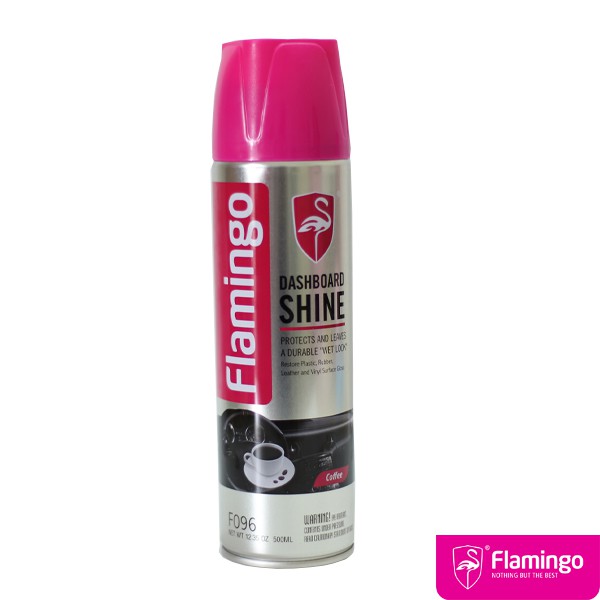 Chai xịt dưỡng bóng nội thất, ghế da ô tô hương cà phê Flamingo F096 - 500ml - Hàng chính hãng