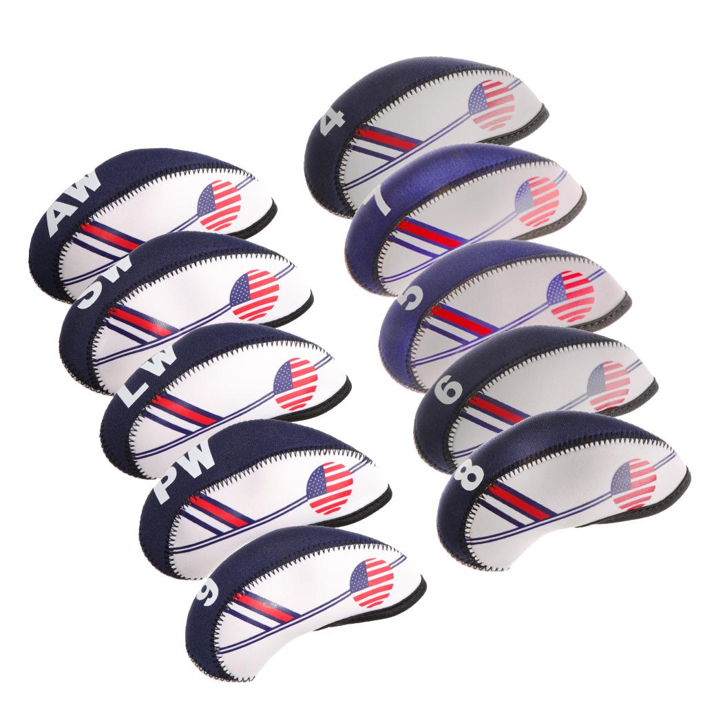 Set 10 Vỏ Bọc Đầu Gậy Golf Bằng Nylon Chống Thấm Nước Tiện Lợi
