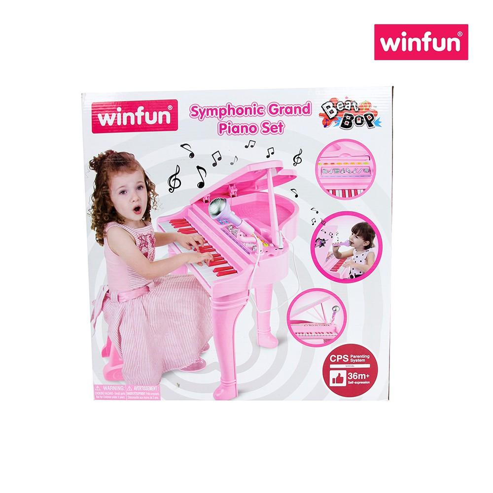 Đồ chơi âm nhạc cho bé - Đàn piano cổ điển kèm mic thu âm Winfun 2045 đồ chơi cho bé 3 tuổi trở lên