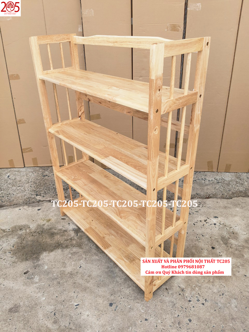 Kệ Sách Đứng 4 Tầng Phương Lâm - Màu Tự Nhiên