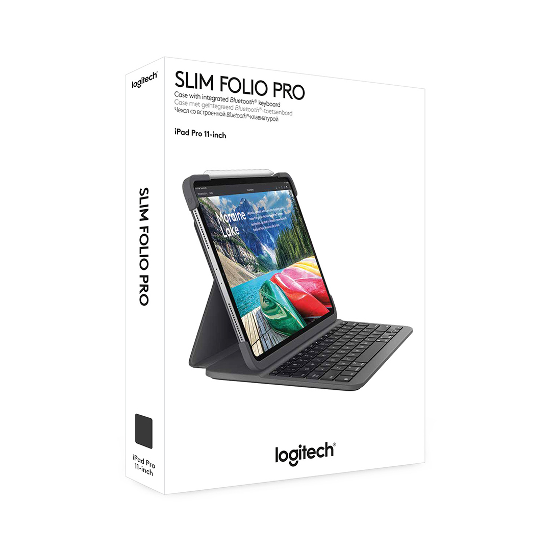 Bao da kèm bàn phím Logitech Slim Folio dành cho iPad Pro 11 | 12.9 inch (2018) - kết nối Bluetooth, pin 3 tháng/lần sạc - Hàng chính hãng