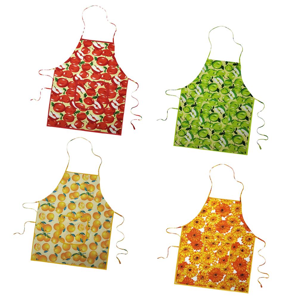 Printed Apron Cotton Fruit Pattern Apron for Unisex Red Apple